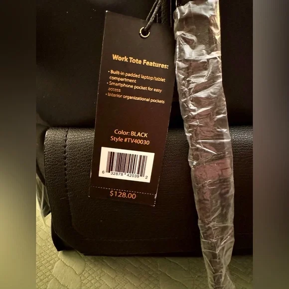 Travanti Work Tote Bag Black w/Red Lining NWT - Picture 16 of 16